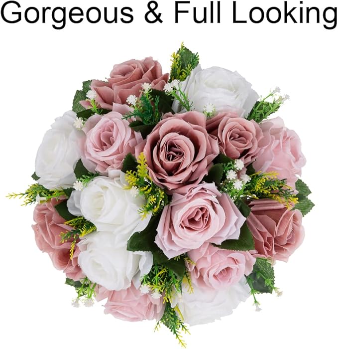 Flower Centerpieces for Wedding Tables: Wedding Table Decorations Dusty Rose & White Flower Balls Centerpieces for Engagement Cerebration Party Center Pieces 2 Packs