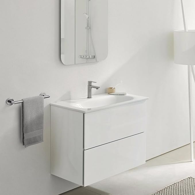 JunSun Bathroom Towel Bar 12 Inch Polished Chrome Towel Racks Wall Mount Bath Hand Towel Holder Modern Home Decor Towel Rod Bathroom Hardware Stainless Steel Towel Hangers Towel Rail Single Towel Bars