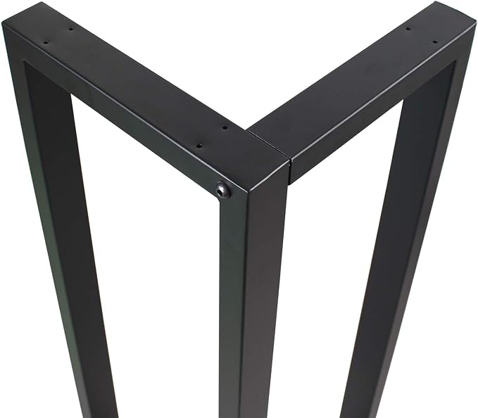 MBQQ Furniture Legs 35”Height 17.7”Wide Rustic Decory Right Angle Shape Table Legs,Heavy Duty Metal Desk Legs,Dining Table Legs,Industrial Modern, DIY Iron Bench Legs