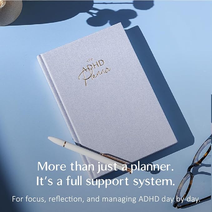 The ADHD Planner for Adults - Undated Daily & Weekly ADHD Journal for Disorganized People, 90 Days - Habit Tracker, Record Emotions & Mood - Academic Goals - Structure & Focus for Adults Brains