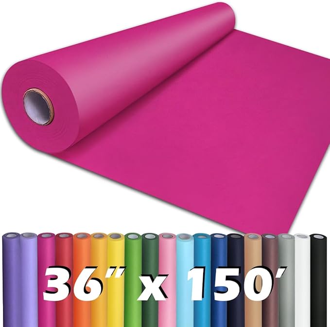 PerkHomy Rose Red Kraft Paper Roll 36" x 1,800" (150') for Gift Wrapping Bouquet Flower Art Painting Craft Writing Packaging Shipping 80GSM 55LB (Rose Red, 36" x 150')