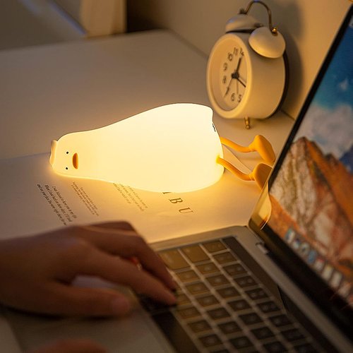 ASHATA Cute Duck Night Light - Dimmable Silicone Touch Lamp for Kids & Adults | Rechargeable Bedside Decor