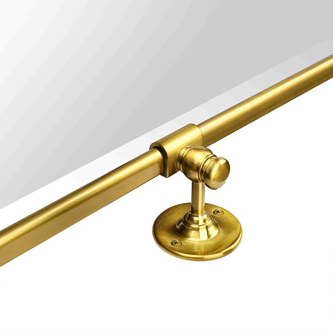 TEHOME 20x30'' Pivot Rectangle Bathroom Vanity Mirror Brushed Gold Rounded Corner Metal Framed Tilting Beveled Vanity Wall Mirrors