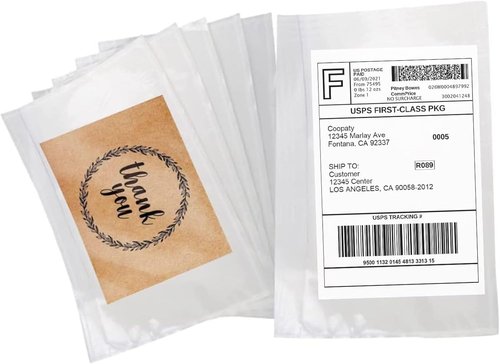 Coopaty Clear Plastic Packing List Envelopes - 6” x 9” Mailing Shipping Pouches (200 Pack)