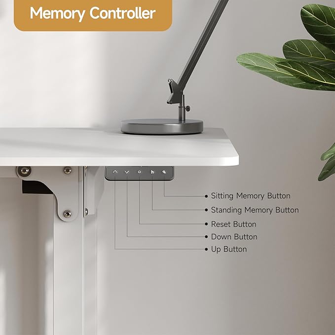 ONBRILL Standing Desk, 71x32 Inches Rectangle Stand Up Desk with 4 Legs, Dual Motor and Memory Controller, Adjustable Height from 28-46 Inches for Home and Computer Workstation, White