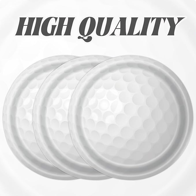 50PCS Golf Ball Party Paper Plates 7 Inch, Disposable Golf Birthday Party Supplies Cake Dessert Plates for Birthday Baby Shower Sports Theme Decorations (Golf Ball)