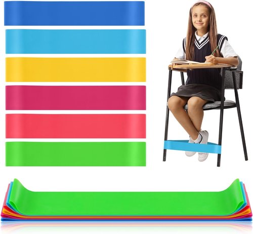 Skiennix 6 Pack Chair Bands for Kids - Fidget Relief Tools for ADHD & Autism | Enhance Focus at Home & School