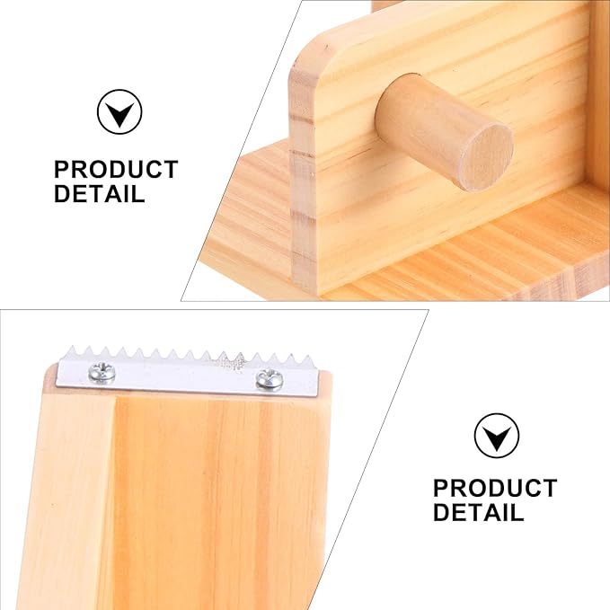 QUMIIRITY Creative Wooden Tape Holder Dispenser Sturdy Desk Cutter for Office Stationery Portable Lightweight Adhesive Tape Seat with Easy Fast Cutting