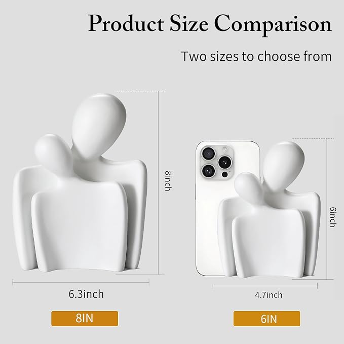 vomiceak Sculptures Home Decor Lover Statues- 6 Inch, Modern Home Decor Couple Statues，Decorations for Living Room Office Bookshelf Bedroom