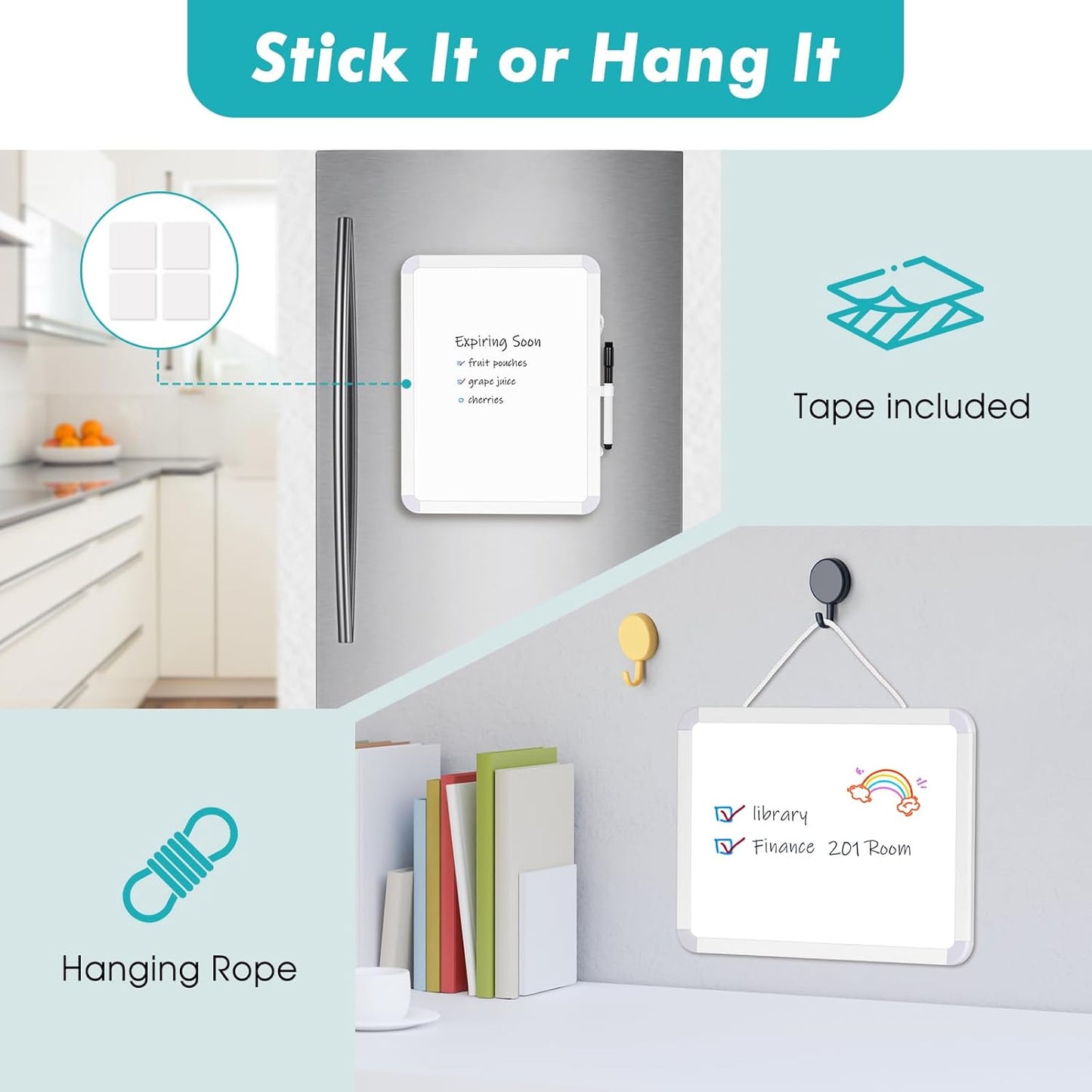 WALGLASS Magnetic Dry Erase Whiteboard - Portable 8.5" x 11" Mini Board for Home, School & Office