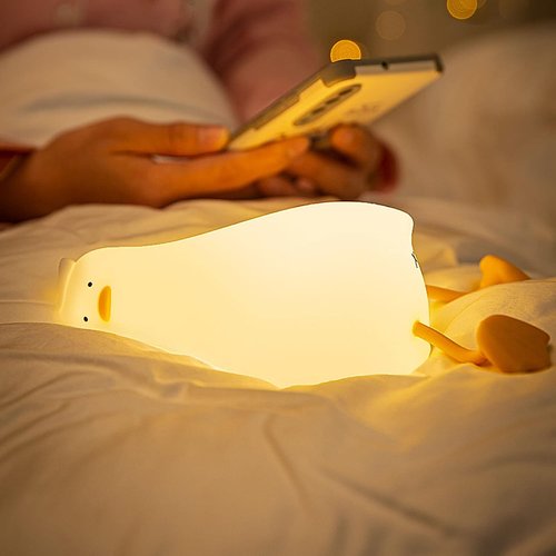 ASHATA Cute Duck Night Light - Dimmable Silicone Touch Lamp for Kids & Adults | Rechargeable Bedside Decor