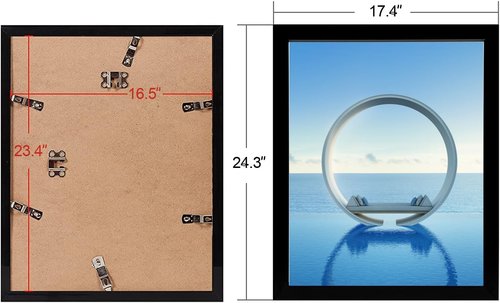 MENNTHUI Black Picture Frame 16.5x23.4 (A2) - Versatile Wall Mounting for Photos & Artwork