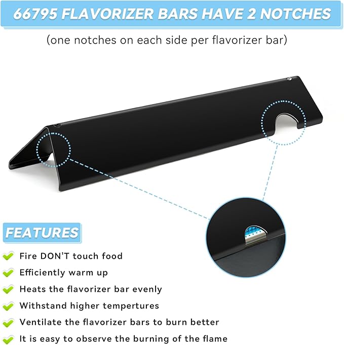 17" Flavorizer Bars for Weber Genesis II Grill Parts GS4 Genesis II/II LX 300 Series Genesis II E-310 E-315 E-335 LX E-340 Replacements for 66795 Porcelain Enameled Steel Flavor Bars, 5 Pack
