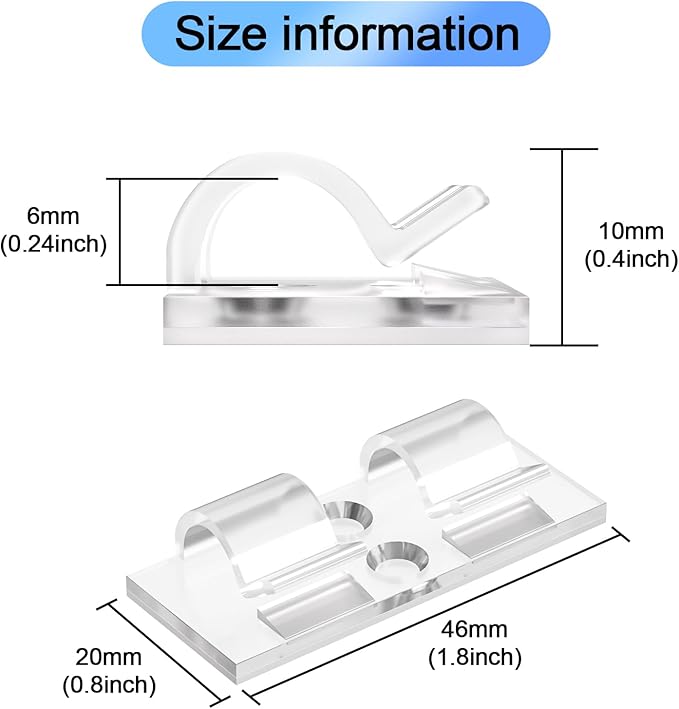 XHF 30PCS Clear Hooks for Outdoor String Lights Clips, Heavy Duty Adhesive wih Holes and Screws, for Hanging Christmas Lighting