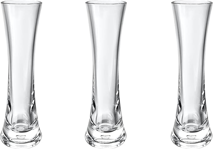 KLIFA- Small Acrylic Round Bud Vase, Shatterproof, High Transparency, Plastic Single Stem Vase, Clear, Hight 7.52 inch, 3 pc