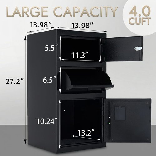 KAER 4.0 Cuft Large Drop Safe Box - Anti-Theft Money Safe with Digital Keypad & Quick Drop Slot | Ideal for Business & Home