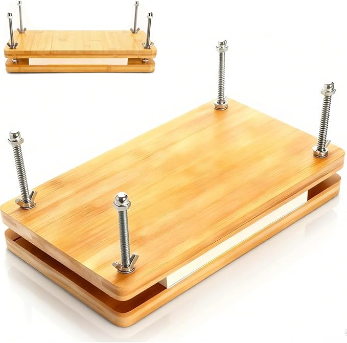 Noamus 13"x7.5" Book Press, Large Bamboo Paper Press Bookbinding, Portable Binding Supplies with Anti-Slip Mat, Handmade Flower Pressing Tools for DIY, Beginners Craft Enthusiasts, Easy Assemble