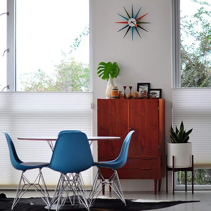 SHISEDECO Modern Sunburst Clock in Multicolor, Non Ticking Wooden Mid Century Retro Design Decorative Silent Wall Quartz Clocks for Home, Living Room, Office and Bedroom etc.
