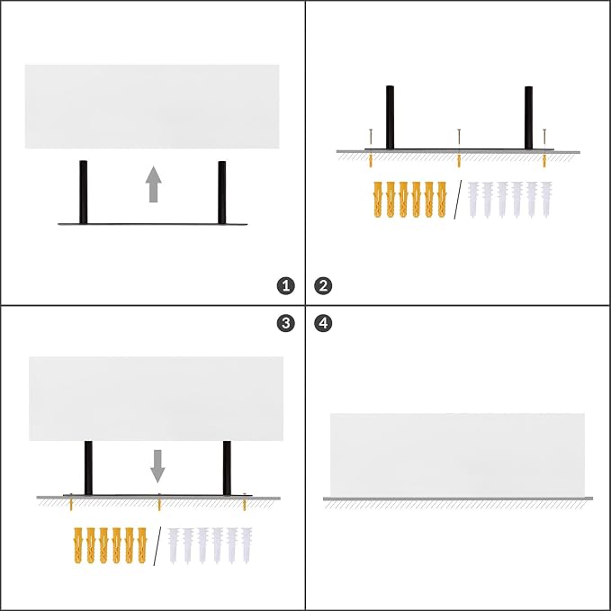 HOOBRO Floating Shelves for Wall, Wall Mounted Shelf Set of 2, 23.6" Hanging Shelf with Invisible Brackets, for Wall Decor Storage in Bathroom Bedroom Kitchen Living Room Office, White WT60BJ01