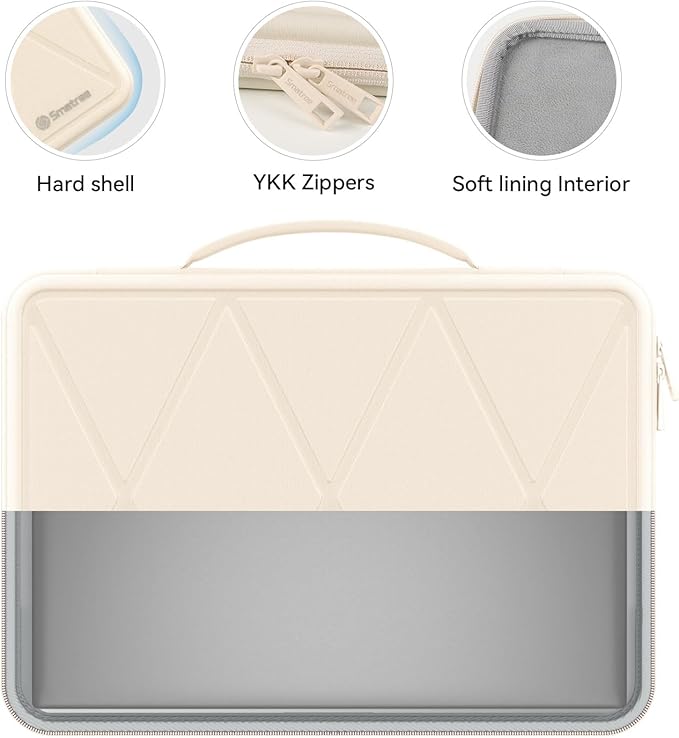 Smatree Hard EVA Protective Sleeve Case Compatible for 14 inch ASUS Chromebook Flip CX1 (CX1400)/ASUS Chromebook CX1 (CX1400) Laptop,Waterproof and Anti-Shock Bag,White(X8262W)