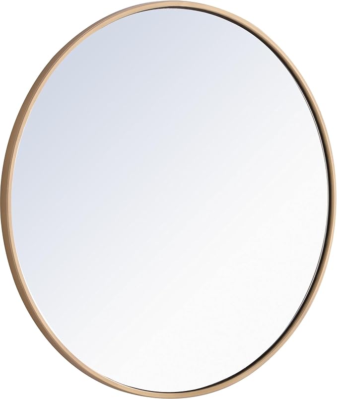 Elegant Decor Eternity 28" Round Metal Frame Mirror in Black