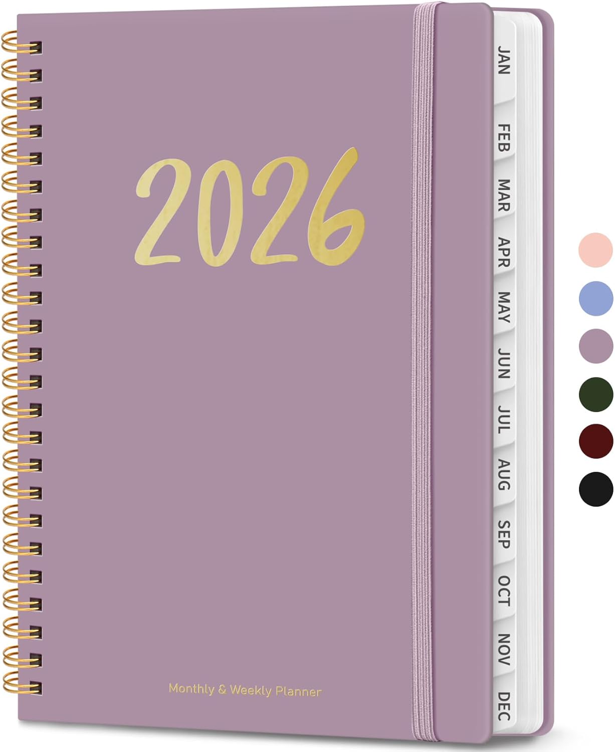 2026 Planner - A5 Weekly & Monthly Calendar with Inner Pocket | Spiral Bound, Purple, Perfect for Home & Office