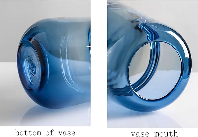 Modern Minimalist vase, Crystal Glass vase, Flower vase, Dried Flower vase(Blue)