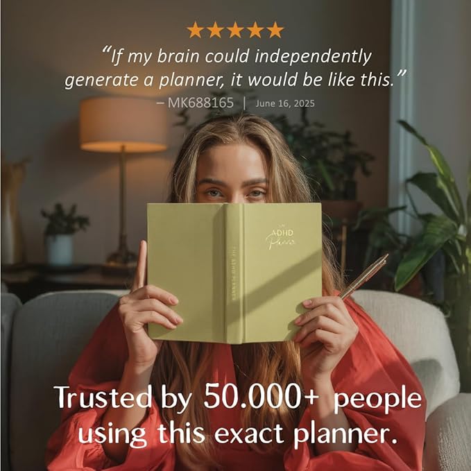 The ADHD Planner for Adults - Undated Daily & Weekly ADHD Journal for Disorganized People, 90 Days - Habit Tracker, Record Emotions & Mood - Academic Goals - Structure & Focus for Adults Brains