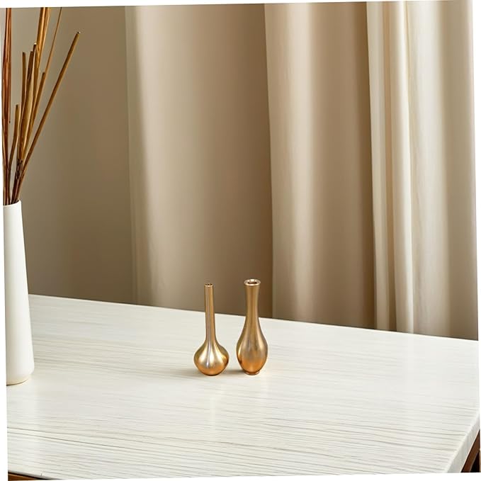 BESPORTBLE 2pcs Miniature Brass Flower Arrangement Vases Small Decorative Metal Vases for Home Office Tabletop Artificial Fresh Flowers Wedding Party Decor