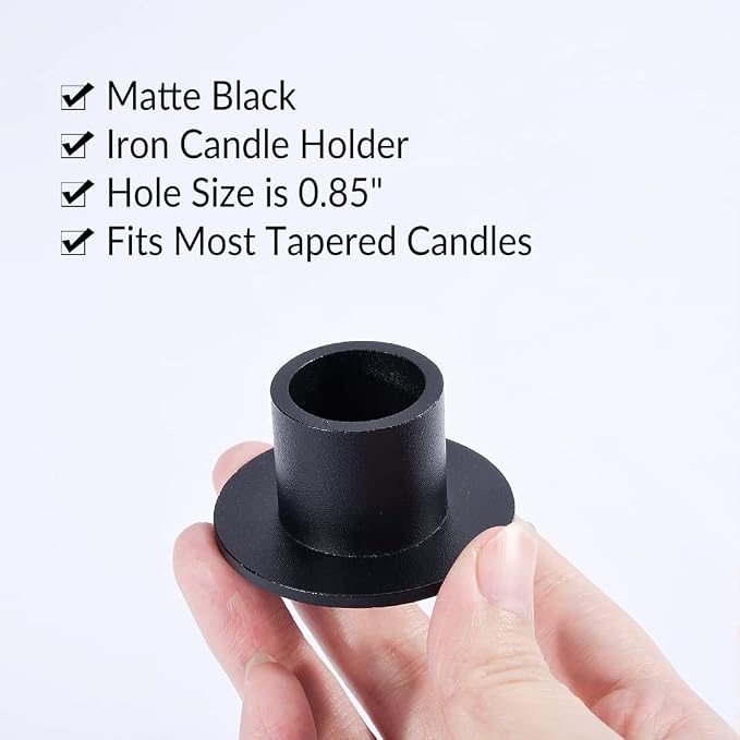6PCS Black Taper Candle Holders, Matte Iron Candlestick Holders Centerpieces for Home Decoration, Wedding Anniversary, Party, Housewarming Gifts.