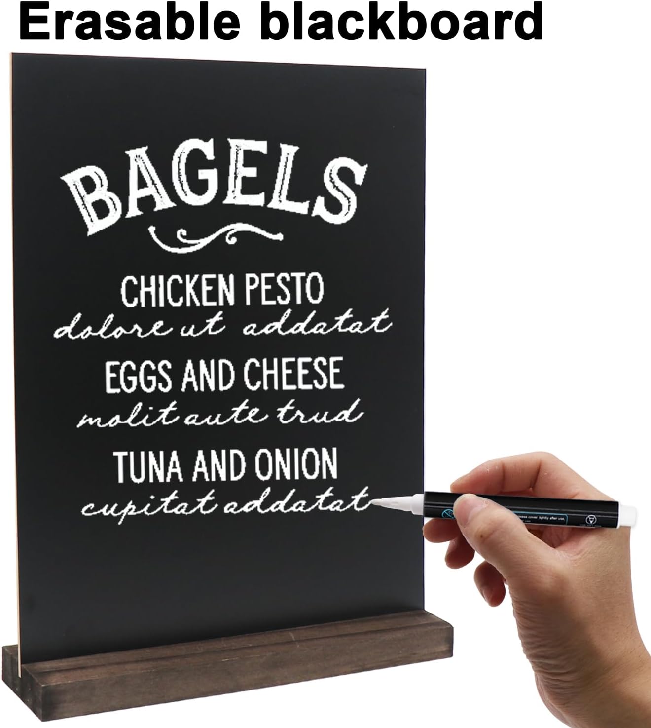 Tabletop Chalkboard Sign - Double-Sided Menu Board with Base Stand | 8.5 x 11 Inch for Weddings, Buffets, and Restaurants