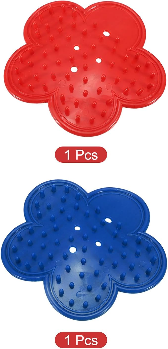 HARFINGTON 2pcs Rose Thorn Stripper Tool Set 4.7" PVC Flower Thorn Leaf Remover Flower Stem and Leaf Stripping for Gardening Home Florist Arrangement, Blue Red
