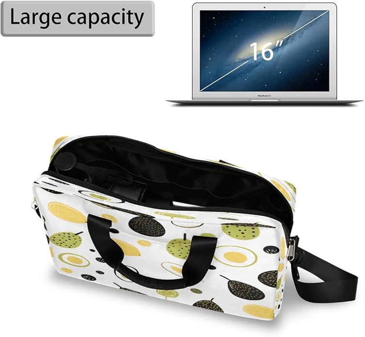 JXDXHCW Cartoon Avocado Laptop Bag Carrying Case 15.6 Inch Laptop Briefcase Messenger Shoulder Bag for Tablet Computer Bag for Travle Business Men Women