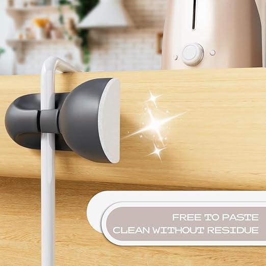 USB Cable Organizer Clips Cord Holder,12 Packs (3-Slots) White Self Adhesive Desk Cord Cable Management