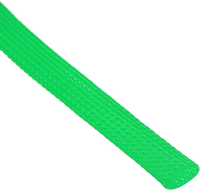 uxcell PET Expandable Sleeving 25ft 1/2" Green Cable Management Sleeve Cord Organizer for Wrap Protect Cable