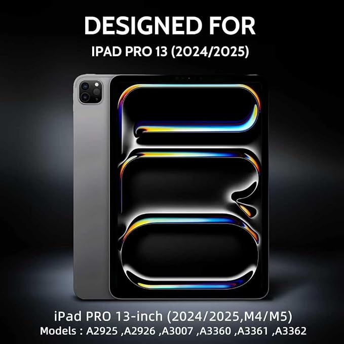 Peslv 360° Privacy Screen for iPad Pro 13 Inch M4/M5 [2024/2025 7th/8th Gen], Anti Glare Blue Light Spy Filter Private Cover, High Sensitive Bubble-Free Easy Install Black Security Protector
