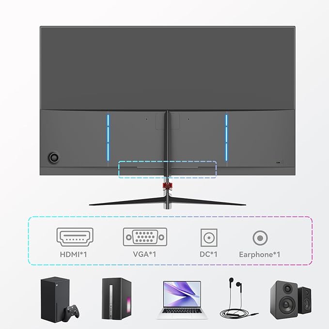 27 inch Gaming Monitor 100Hz Computer Monitor Built-in Speakers Full HD 1920 x 1080P with HDMI DP Interface Eye Care Frameless with 3-Side Virtually Borderless Design VESA（100 x 100mm）