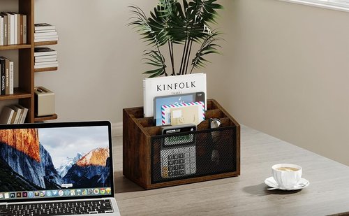 Mail Organizer by [Brand Name] - Wall-Mounted 3-Slot Mail Sorter | Stylish Home Office Desk Holder