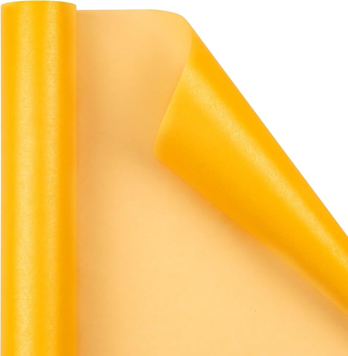 RUSPEPA Yellow Matte Wrapping Paper - Solid Color Pearly - luster Paper Perfect for Wedding, Christmas, Baby Shower -17 Inches X 32.8 Feet