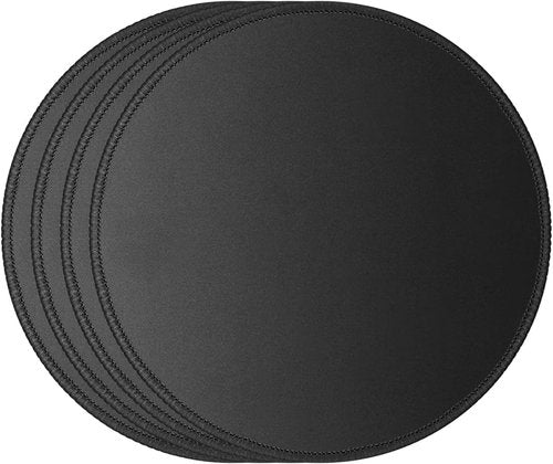 JIKIOU Mouse Pads - 4 Pack Non-Slip Rubber Base with Stitched Edges | Premium 7.9x7.9 Inches, Black