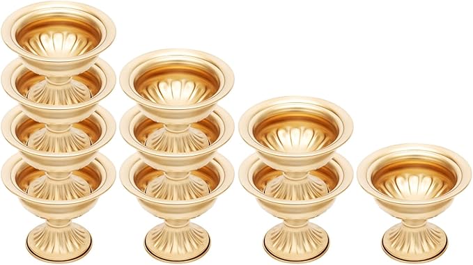 Gold Vases for Centerpieces & Table Centerpiece Decor, 10 Pcs Mini Metal Floral Vase Set with 4.72 Inch Height, Wedding Birthday Party Anniversary DecoRodentive Centerpiece Arrangements