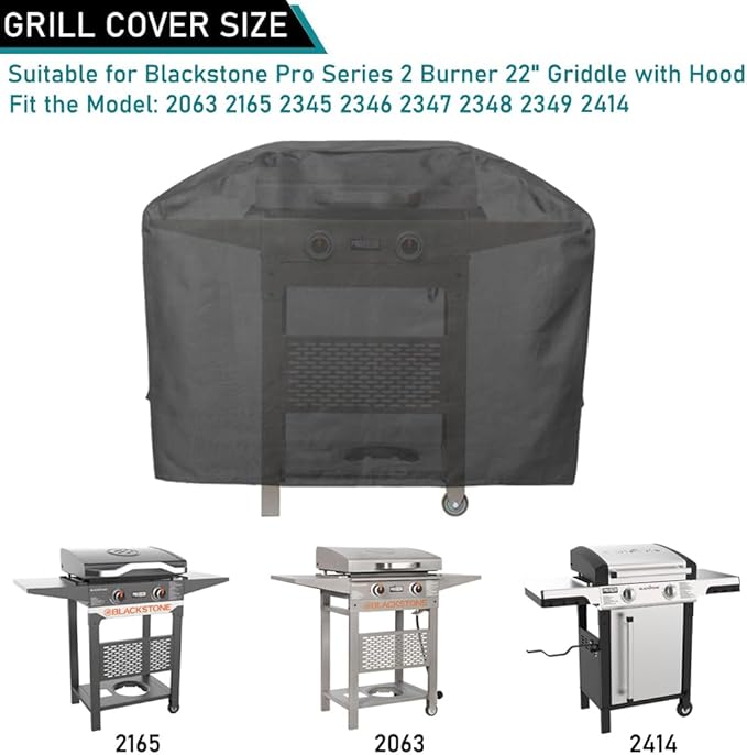 ZJYWSCH Griddle Cover for Blackstone Pro Series 22" Griddle 2165 2063 2414, Heavy Duty Waterproof Cover for Blackstone ProSeries 22 inch 2 Burner Propane Griddle with Hood