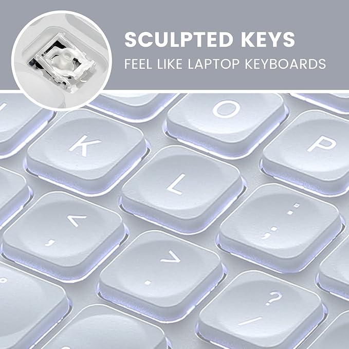 Perixx PERIBOARD-332MW Wired Backlit Scissor Keyboard - Compatible with Mac OS X and iOS Device - Mini 11.22x4.57x0.83 Inches - Scissor Keys with Big Font - White Backlit