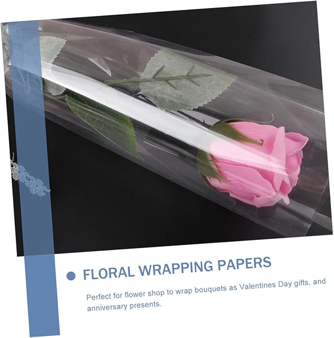 Abaodam Transparent Cellophane Flower Wrapping Paper Mil Thick Tear-resistant Wrap for Floral Bouquets Packaging DIY Material