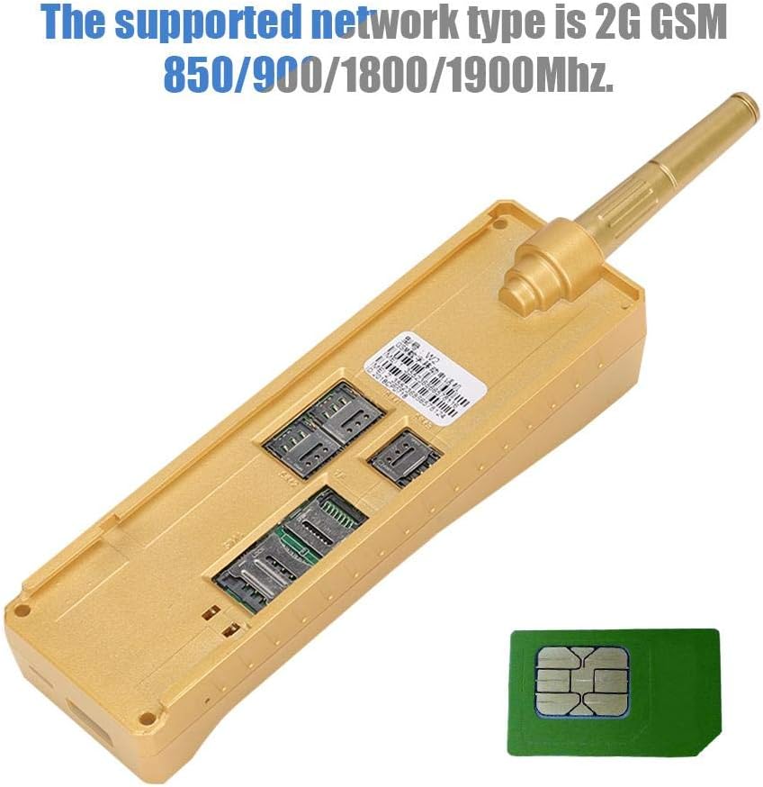 Tosuny Vintage Retro Brick Cell Phone - Classic Quad-Band 2G GSM Mobile Phone | Gold Finish, Four Card Slots