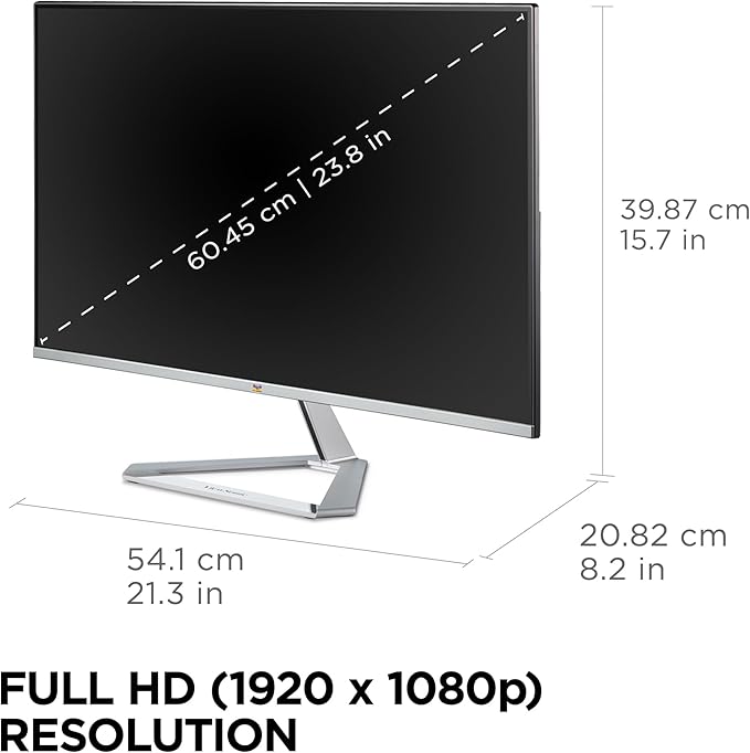 ViewSonic VX2476-SMHD 24 Inch 1080p IPS Monitor with FreeSync, Ultra-Thin Bezels, HDMI and DisplayPort