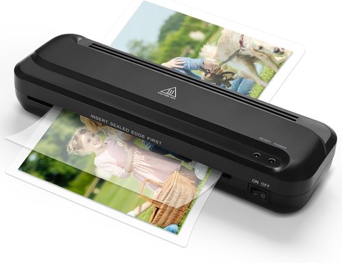 CAREGY 9-Inch Thermal Laminator Machine - Easy Document & Photo Lamination for Home & Office - Black