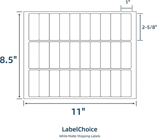 Regine Switzerland Shipping Address Labels - 500 Sheets, 15000 Pcs, 1" x 2-5/8" for Laser & Inkjet Printers