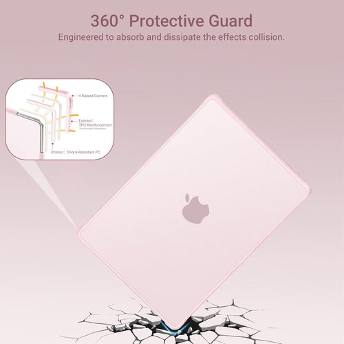 MOSISO MacBook Air 13-Inch Case - Anti-Crack & Anti-Fingerprint Hard Shell | Pink, Compatible with M5, M4, M3, M2 (2022-2026)