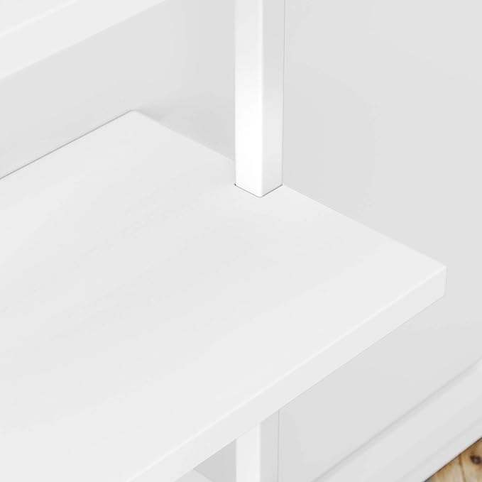 Nathan James White Ladder Bookcase with 5 Shelves